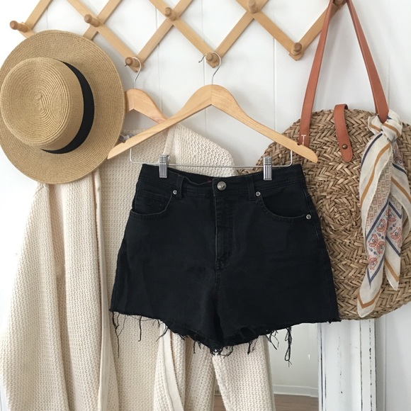 Gloria Vanderbilt Pants - Black High Waisted Denim Shorts